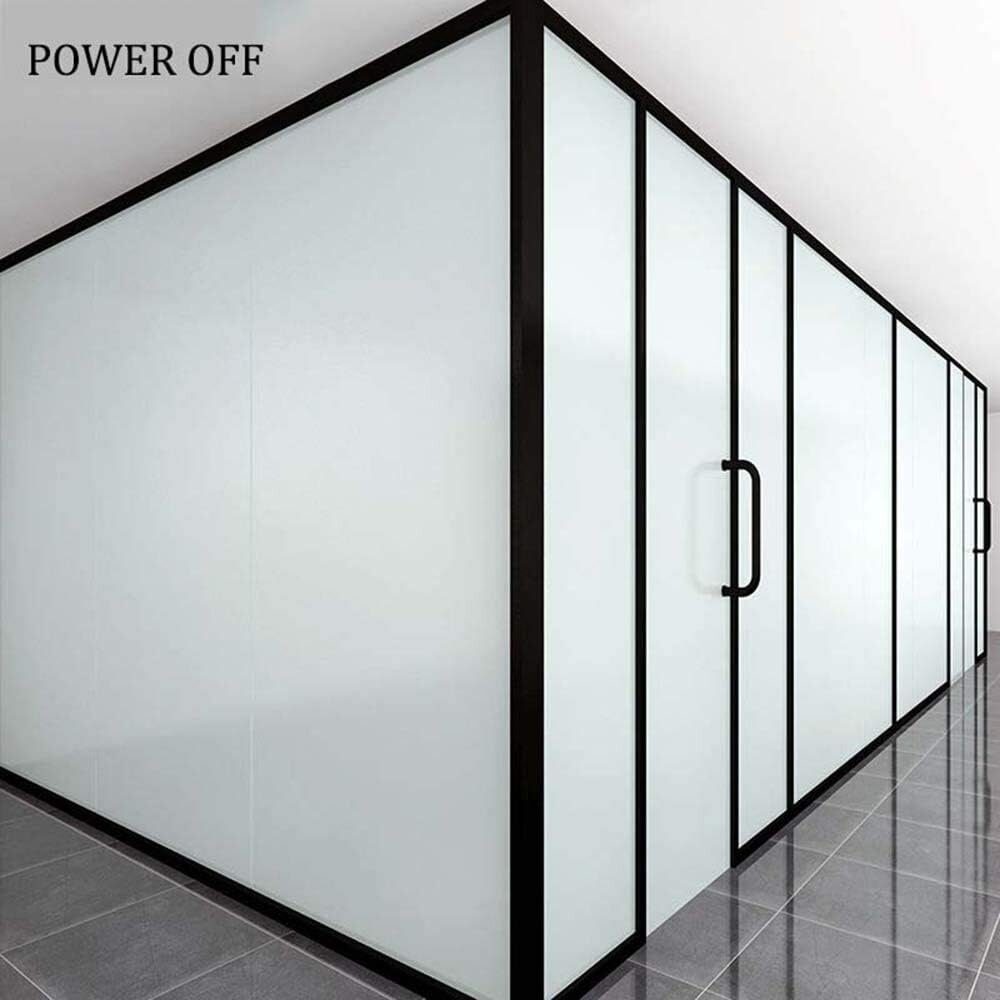 Switchable privacy glass switching from clear to frosted